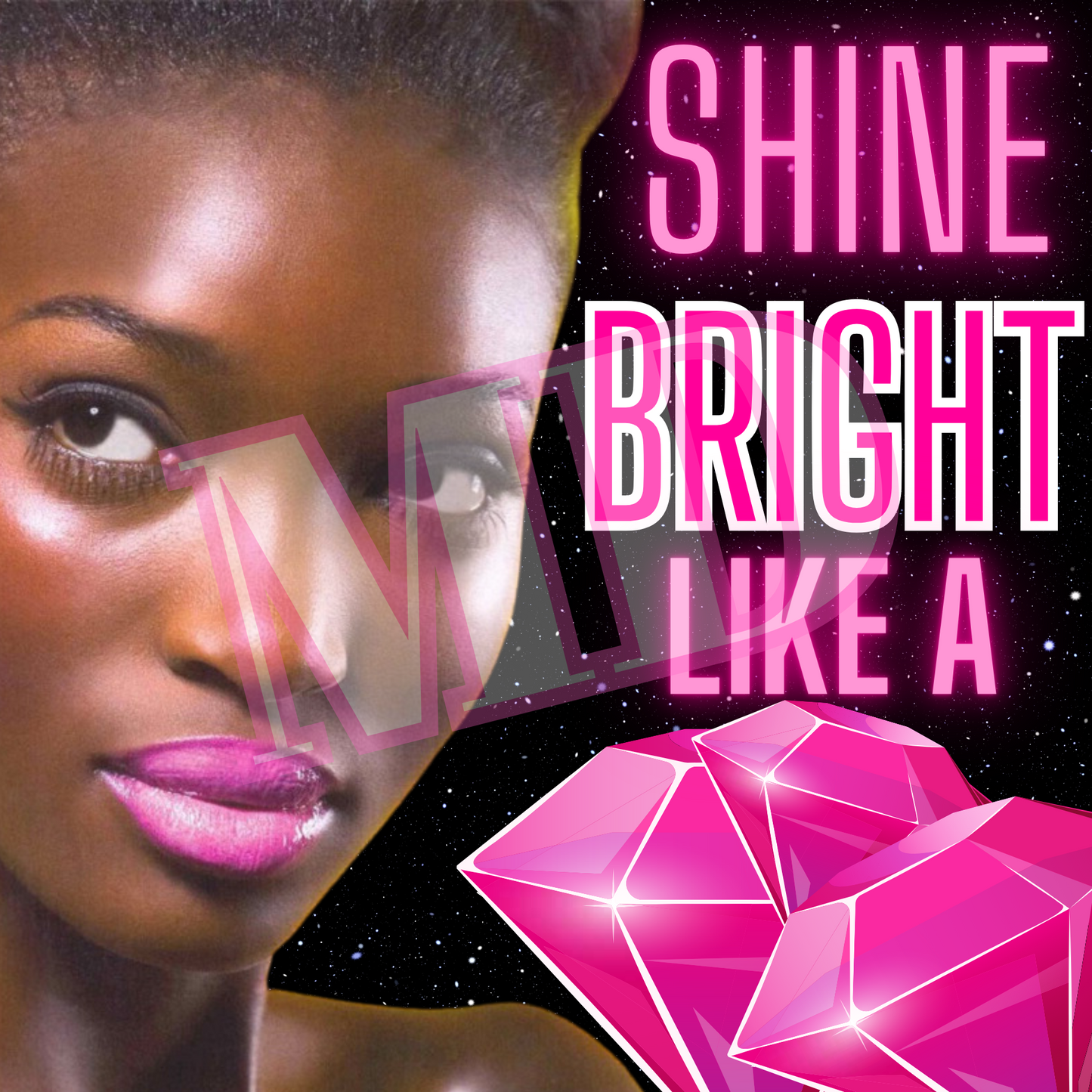Pink, black and white website flyer