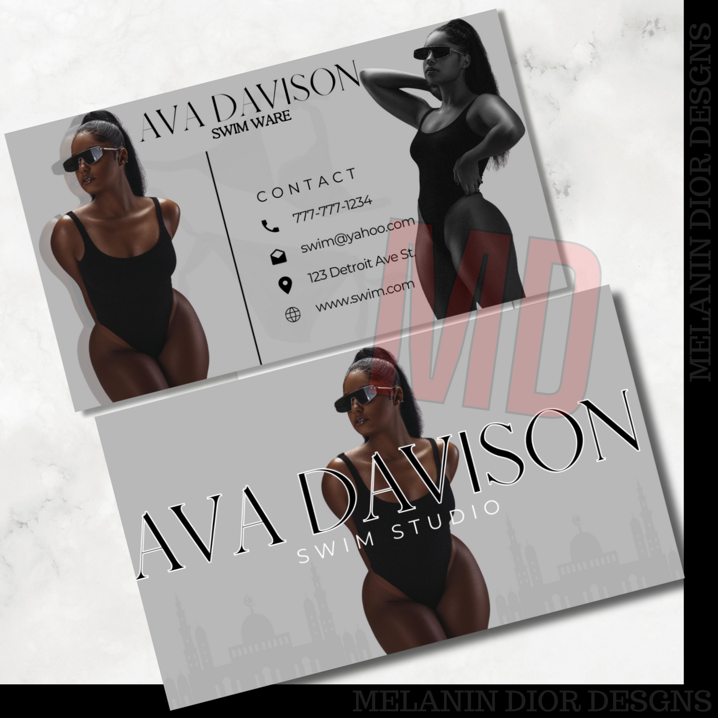 Luxury Black, White & Gray Business card Design (Fully Editable & Customizable)